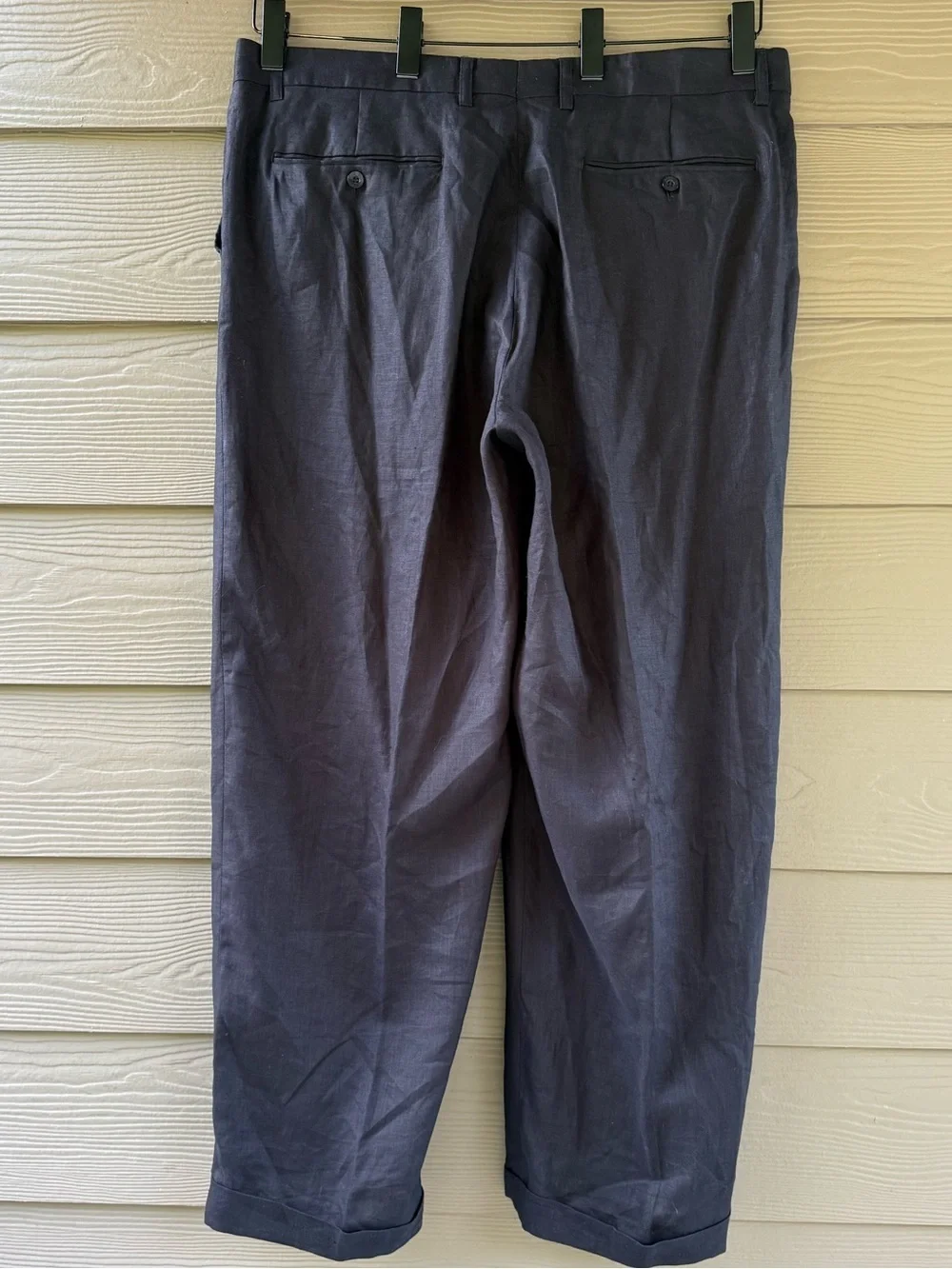 Royal Prestige Men's Black Linen Straight Leg Casual Travel Summer Pants Size 44